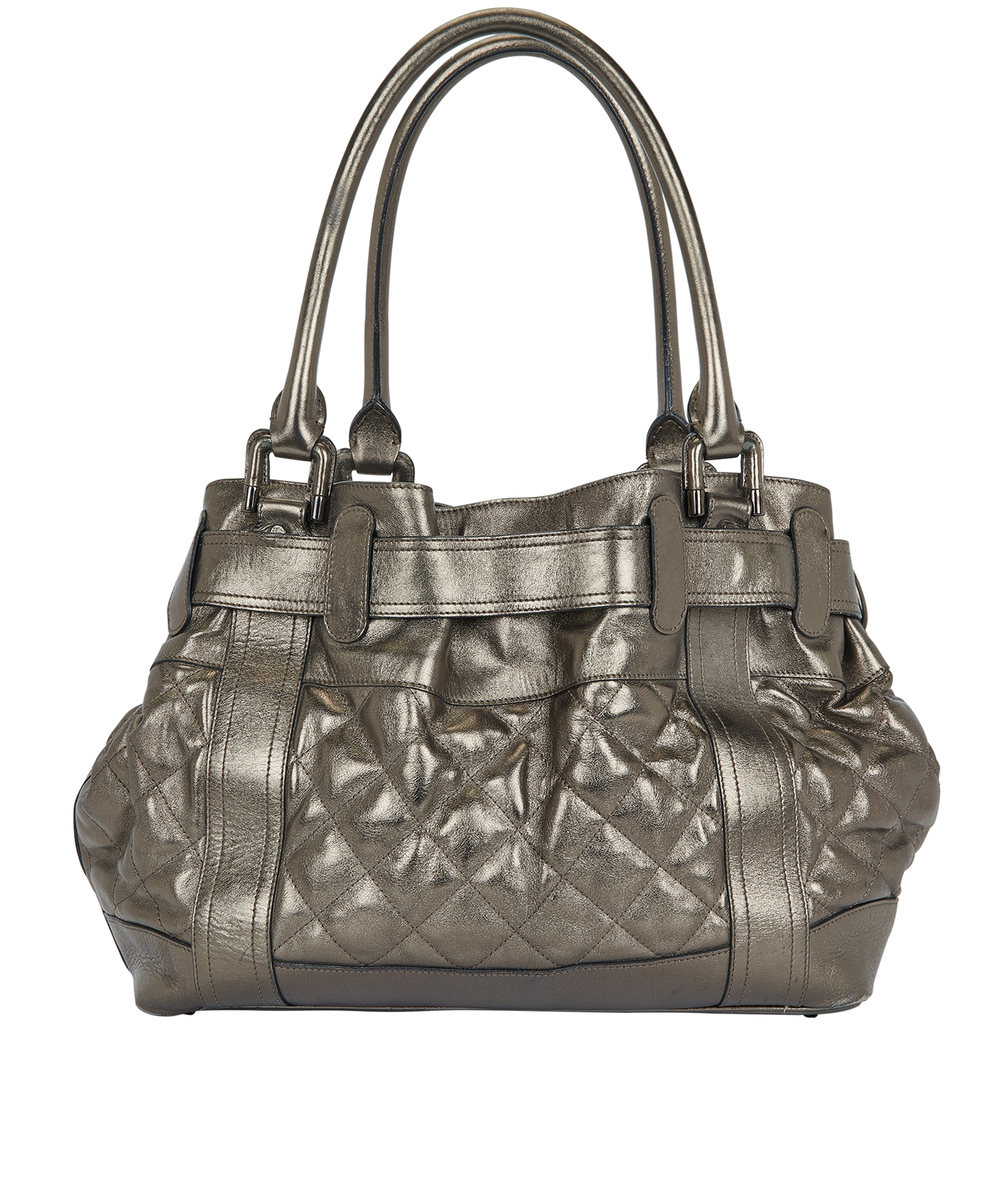 Beaton Quilted Tote, &pound;80, Handbags, Bronze, Leather, Back view
